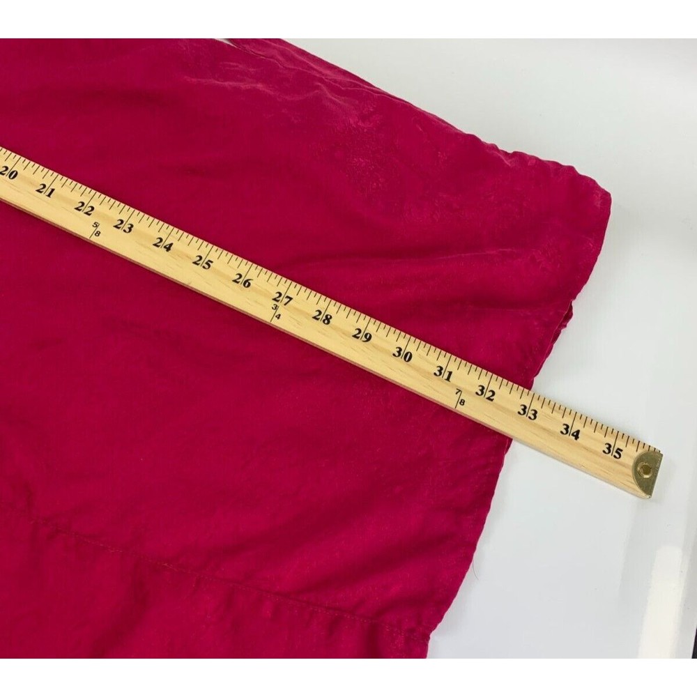 Delicates Vintage Silk Robe Pink Kimono Short Tie Belt Lightweight Brocade Large - Picture 15 of 16